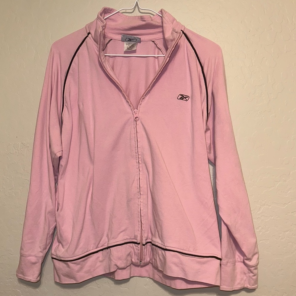 Reebok Women's Light Pink Zip-Up Hoodie